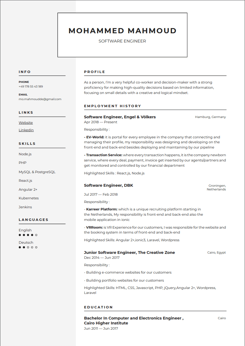 Resume Preview